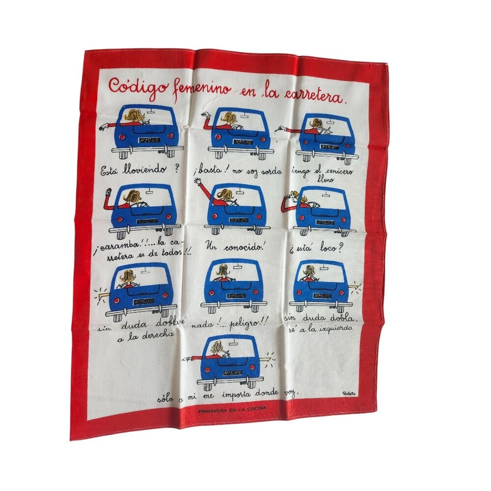 Driving Feminine code on the road Spanish Tea Kitchen Towel